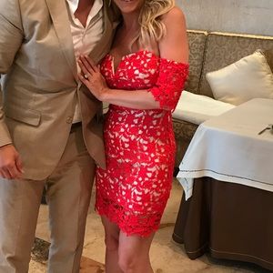 J.O.A. Red Lace Dress- XS